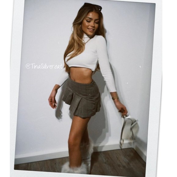 LAST ONE! BLOGGER'S FAVE! Zara Box Pleat Skort Gray NWT - Picture 10 of 13